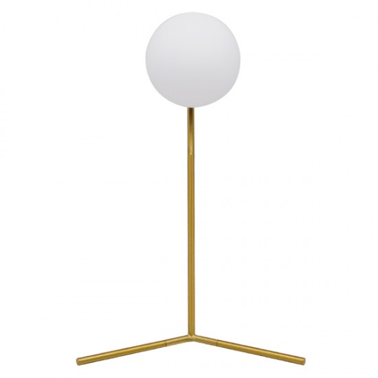 GloboStar® ELFIS GOLD 01551 Μοντέρνο Επιτραπέζιο Φωτιστικό Πορτατίφ Μονόφωτο Χρυσό Μεταλλικό με Λευκό Γυαλί Φ15 x Υ53cm GloboStar® ELFIS GOLD 01551 Μοντέρνο Επιτραπέζιο Φωτιστικό Πορτατίφ Μονόφωτο Χρυσό Μεταλλικό με Λευκό Γυαλί Φ15 x Υ53cm