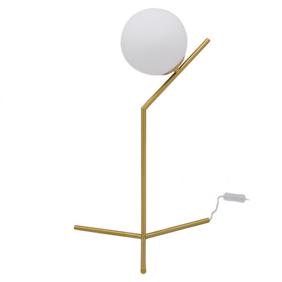 GloboStar® ELFIS GOLD 01551 Μοντέρνο Επιτραπέζιο Φωτιστικό Πορτατίφ Μονόφωτο Χρυσό Μεταλλικό με Λευκό Γυαλί Φ15 x Υ53cm GloboStar® ELFIS GOLD 01551 Μοντέρνο Επιτραπέζιο Φωτιστικό Πορτατίφ Μονόφωτο Χρυσό Μεταλλικό με Λευκό Γυαλί Φ15 x Υ53cm