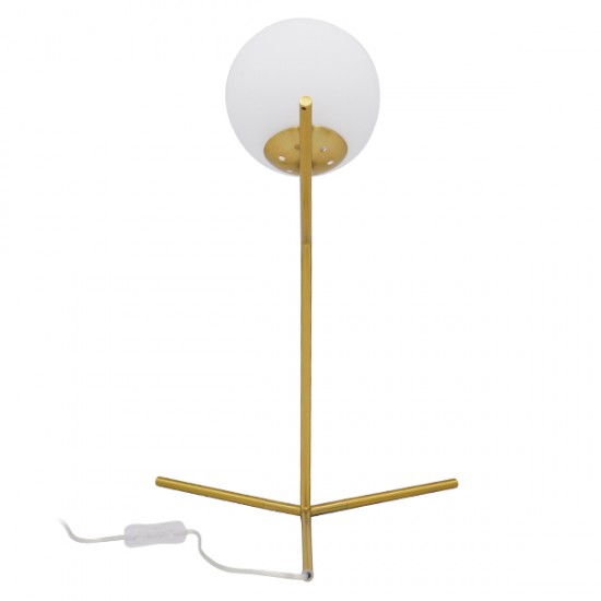 GloboStar® ELFIS GOLD 01551 Μοντέρνο Επιτραπέζιο Φωτιστικό Πορτατίφ Μονόφωτο Χρυσό Μεταλλικό με Λευκό Γυαλί Φ15 x Υ53cm GloboStar® ELFIS GOLD 01551 Μοντέρνο Επιτραπέζιο Φωτιστικό Πορτατίφ Μονόφωτο Χρυσό Μεταλλικό με Λευκό Γυαλί Φ15 x Υ53cm