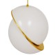 GloboStar® HUDSON 01555 Μοντέρνο Κρεμαστό Φωτιστικό Οροφής Μονόφωτο 1 x E27 Λευκό με Χρυσό Φ30 x Υ34cm GloboStar® HUDSON 01555 Μοντέρνο Κρεμαστό Φωτιστικό Οροφής Μονόφωτο 1 x E27 Λευκό με Χρυσό Φ30 x Υ34cm