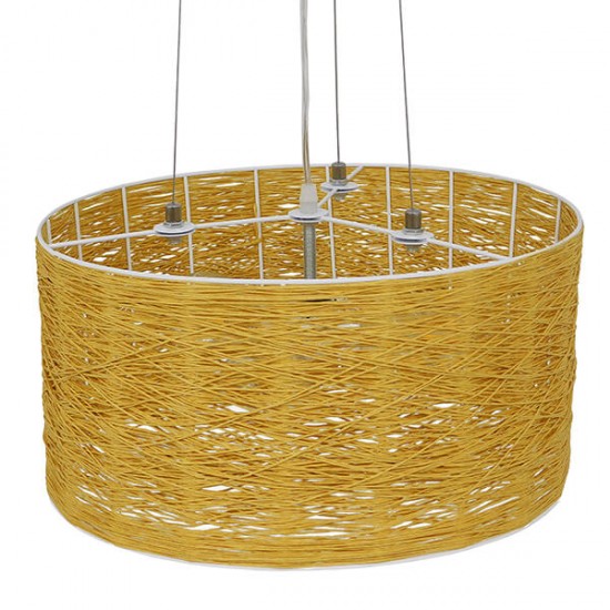 GloboStar® MADAGASKAR 01630 Vintage Κρεμαστό Φωτιστικό Οροφής Τρίφωτο 3 x E27 Καφέ Ξύλινο Rattan Φ40 x Υ22cm GloboStar® MADAGASKAR 01630 Vintage Κρεμαστό Φωτιστικό Οροφής Τρίφωτο 3 x E27 Καφέ Ξύλινο Rattan Φ40 x Υ22cm