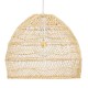 GloboStar® MALIBU 00973 Vintage Κρεμαστό Φωτιστικό Οροφής Μονόφωτο 1 x E27 Μπεζ Ξύλινο Μπαμπού Φ40 x Y35cm