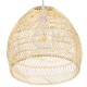 GloboStar® MALIBU 00973 Vintage Κρεμαστό Φωτιστικό Οροφής Μονόφωτο 1 x E27 Μπεζ Ξύλινο Μπαμπού Φ40 x Y35cm