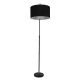 GloboStar® IMPERIAL 01587 Μοντέρνο Φωτιστικό Δαπέδου Μονόφωτο 1 x E27 Μαύρο Μεταλλικό Καμπάνα με Μαύρο Ύφασμα D34 x H172cm