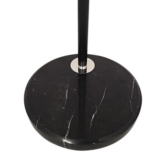 GloboStar® IMPERIAL 01587 Μοντέρνο Φωτιστικό Δαπέδου Μονόφωτο 1 x E27 Μαύρο Μεταλλικό Καμπάνα με Μαύρο Ύφασμα D34 x H172cm