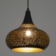 GloboStar® JANIS 01590 Μοντέρνο Κρεμαστό Φωτιστικό Οροφής Μονόφωτο 1 x E27 Μαύρο - Χρυσό Μεταλλικό Καμπάνα Φ30 x Υ30cm