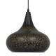 GloboStar® JANIS 01590 Μοντέρνο Κρεμαστό Φωτιστικό Οροφής Μονόφωτο 1 x E27 Μαύρο - Χρυσό Μεταλλικό Καμπάνα Φ30 x Υ30cm
