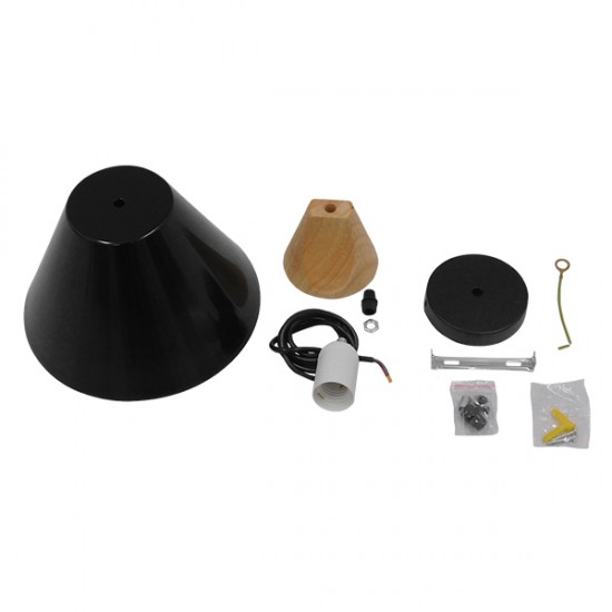GloboStar® SHADE 00906 Μοντέρνο Κρεμαστό Φωτιστικό Οροφής Μονόφωτο 1 x E27 Μαύρο Μεταλλικό με Ξύλο Καμπάνα Φ23 x Υ22cm GloboStar® SHADE 00906 Μοντέρνο Κρεμαστό Φωτιστικό Οροφής Μονόφωτο 1 x E27 Μαύρο Μεταλλικό με Ξύλο Καμπάνα Φ23 x Υ22cm
