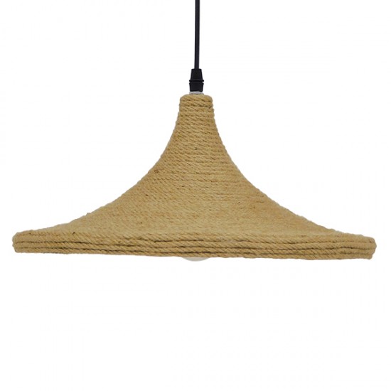 GloboStar® SHANGHAI ROPE 00917 Μοντέρνο Κρεμαστό Φωτιστικό Οροφής Μονόφωτο 1 x E27 με Μπεζ Σχοινί Καμπάνα Φ37 x Υ20cm GloboStar® SHANGHAI ROPE 00917 Μοντέρνο Κρεμαστό Φωτιστικό Οροφής Μονόφωτο 1 x E27 με Μπεζ Σχοινί Καμπάνα Φ37 x Υ20cm