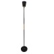 GloboStar® RIBBON 01585 Μοντέρνο Φωτιστικό Δαπέδου Μονόφωτο 1 x E27 Μαύρο Μεταλλικό Καμπάνα με Εφέ Ξύλου D13 x H164cm