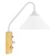 GloboStar® ALESSIA 01458 Μοντέρνο Φωτιστικό Τοίχου Απλίκα Μονόφωτο Λευκό με Ξύλινη Βάση και Διακόπτη ON/OFF Μεταλλικό Φ18 x Y29cm GloboStar® ALESSIA 01458 Μοντέρνο Φωτιστικό Τοίχου Απλίκα Μονόφωτο Λευκό με Ξύλινη Βάση και Διακόπτη ON/OFF Μεταλλικό Φ18 x Y29cm