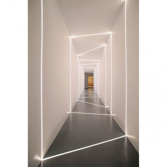 GloboStar® 70819-1M Χωνευτό για Γυψοσανίδα - Trimless Προφίλ Αλουμινίου Ανοδιωμένο με Λευκό Οπάλ Κάλυμμα για 2 Σειρές Ταινίας LED Πατητό - Press On 1 Μέτρο