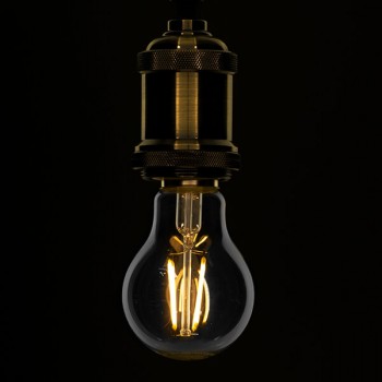 GloboStar® 99006 Λάμπα E27 A60 Γλόμπος LED LONG FILAMENT 6W 660 lm 320° AC 85-265V Edison Retro με Διάφανο Γυαλί Θερμό Λευκό 2700 K Dimmable