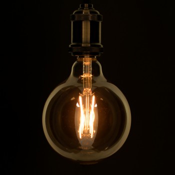 GloboStar® 99043 Λάμπα E27 G125 Γλόμπος LED LONG FILAMENT 8W 840 lm 320° AC 85-265V Edison Retro με Μελί Γυαλί Ultra Θερμό Λευκό 2200 K Dimmable
