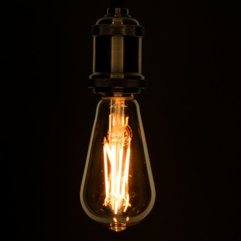 GloboStar® 99047 Λάμπα E27 ST64 Αχλάδι LED LONG FILAMENT 10W 1050 lm 320° AC 85-265V Edison Retro με Μελί Γυαλί Ultra Θερμό Λευκό 2200 K Dimmable