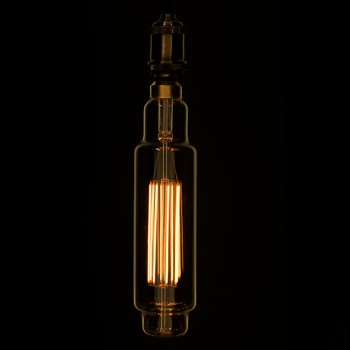 GloboStar® 99168 Λάμπα E27 BTT80 Bananas LED LONG FILAMENT 12W 1060 lm 320° AC 85-265V Edison Retro με Μελί Γυαλί Ultra Θερμό Λευκό 2200 K Dimmable
