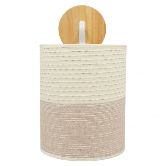 GloboStar® OASIS 00884 Μοντέρνο Φωτιστικό Τοίχου Απλίκα Μονόφωτο Μεταλλικό Μπεζ με Ξύλο Μ24 x Π18 x Υ32cm