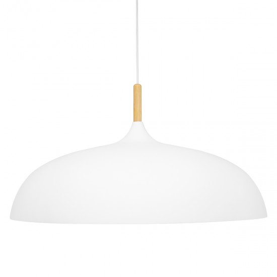 GloboStar® ZOE 00837 Μοντέρνο Κρεμαστό Φωτιστικό Οροφής Μονόφωτο 1 x E27 Λευκό Μεταλλικό Καμπάνα Φ60 x Υ35cm GloboStar® ZOE 00837 Μοντέρνο Κρεμαστό Φωτιστικό Οροφής Μονόφωτο 1 x E27 Λευκό Μεταλλικό Καμπάνα Φ60 x Υ35cm