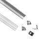 GloboStar® 70815-2M Γωνιακό Προφίλ Αλουμινίου Ανοδιωμένο με Λευκό Οπάλ Κάλυμμα για 1 Σειρά Ταινίας LED Πατητό - Press On Πακέτο 5 Τεμάχια των 2 Μέτρων