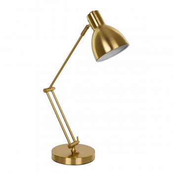 GloboStar® ZETO 00836 Μοντέρνο Επιτραπέζιο Φωτιστικό Γραφείου Μονόφωτο Μεταλλικό Χρυσό Φ13 x Μ17 x Π17 x Υ72cm