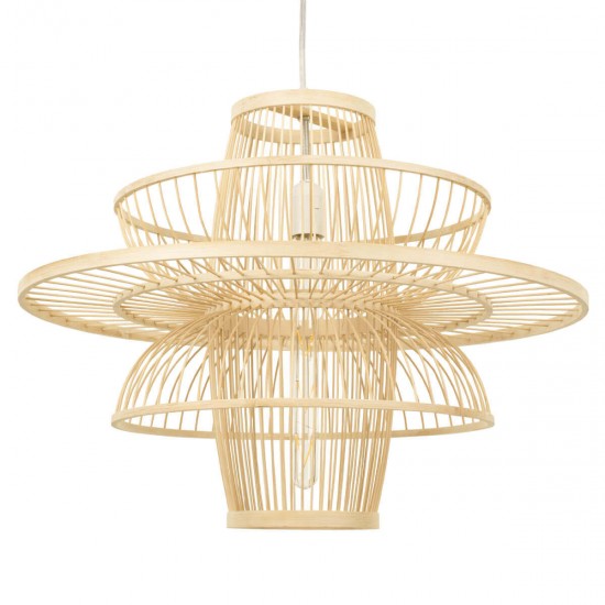 GloboStar® BALI 00862 Vintage Κρεμαστό Φωτιστικό Οροφής Μονόφωτο 1 x E27 Μπεζ Ξύλινο Μπαμπού Φ60 x Y45cm GloboStar® BALI 00862 Vintage Κρεμαστό Φωτιστικό Οροφής Μονόφωτο 1 x E27 Μπεζ Ξύλινο Μπαμπού Φ60 x Y45cm