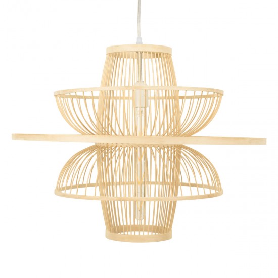 GloboStar® BALI 00862 Vintage Κρεμαστό Φωτιστικό Οροφής Μονόφωτο 1 x E27 Μπεζ Ξύλινο Μπαμπού Φ60 x Y45cm GloboStar® BALI 00862 Vintage Κρεμαστό Φωτιστικό Οροφής Μονόφωτο 1 x E27 Μπεζ Ξύλινο Μπαμπού Φ60 x Y45cm