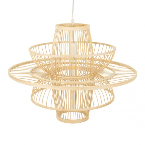 GloboStar® BALI 00862 Vintage Κρεμαστό Φωτιστικό Οροφής Μονόφωτο 1 x E27 Μπεζ Ξύλινο Μπαμπού Φ60 x Y45cm GloboStar® BALI 00862 Vintage Κρεμαστό Φωτιστικό Οροφής Μονόφωτο 1 x E27 Μπεζ Ξύλινο Μπαμπού Φ60 x Y45cm