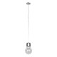 GloboStar® LAMP 01676 Μοντέρνο Κρεμαστό Φωτιστικό Οροφής Μονόφωτο 1 x E27 Ασημί Νίκελ Μεταλλικό Διάφανο Γυαλί Φ15 x Υ27cm GloboStar® LAMP 01676 Μοντέρνο Κρεμαστό Φωτιστικό Οροφής Μονόφωτο 1 x E27 Ασημί Νίκελ Μεταλλικό Διάφανο Γυαλί Φ15 x Υ27cm