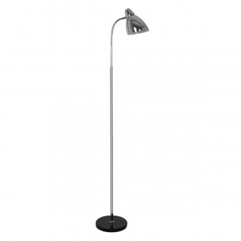 GloboStar® VERSA 00831 Μοντέρνο Φωτιστικό Δαπέδου Μονόφωτο 1 x E27 Ασημί Μεταλλικό Καμπάνα με Λευκή Μαρμάρινη Βάση D15 x H155cm