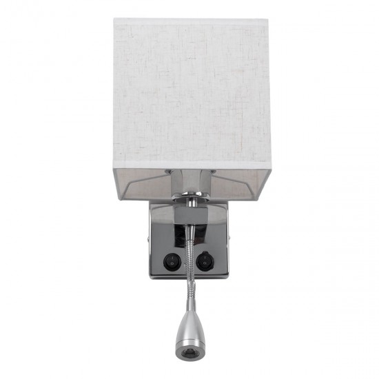 GloboStar® ELEGANT 01495 Μοντέρνο Φωτιστικό Τοίχου Απλίκα Μεταλλικό Χρώμιο Νίκελ με Λευκό Ύφασμα Δίφωτο 1xE27 - Ρυθμίζόμενο Σώμα Σπιράλ με CREE LED 3W Θερμό Λευκό 2700K - Διακόπτες On / Off Μ17 x Π21 x Υ43cm GloboStar® ELEGANT 01495 Μοντέρνο Φωτιστικό Τοίχου Απλίκα Μεταλλικό Χρώμιο Νίκελ με Λευκό Ύφασμα Δίφωτο 1xE27 - Ρυθμίζόμενο Σώμα Σπιράλ με CREE LED 3W Θερμό Λευκό 2700K - Διακόπτες On / Off Μ17 x Π21 x Υ43cm
