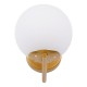GloboStar® JADA 01426 Μοντέρνο Φωτιστικό Τοίχου Απλίκα Μονόφωτο Μεταλλικό Χρυσό με Λευκό Ματ Γυαλί Μ15 x Π21.5 x Υ18cm