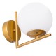 GloboStar® JADA 01426 Μοντέρνο Φωτιστικό Τοίχου Απλίκα Μονόφωτο Μεταλλικό Χρυσό με Λευκό Ματ Γυαλί Μ15 x Π21.5 x Υ18cm
