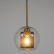 GloboStar® AVERY 00739 Μοντέρνο Κρεμαστό Φωτιστικό Οροφής Μονόφωτο 1 x E27 Διάφανο Γυάλινο με Χρυσό Μεταλλικό Πλέγμα Φ18 x Υ38cm GloboStar® AVERY 00739 Μοντέρνο Κρεμαστό Φωτιστικό Οροφής Μονόφωτο 1 x E27 Διάφανο Γυάλινο με Χρυσό Μεταλλικό Πλέγμα Φ18 x Υ38cm