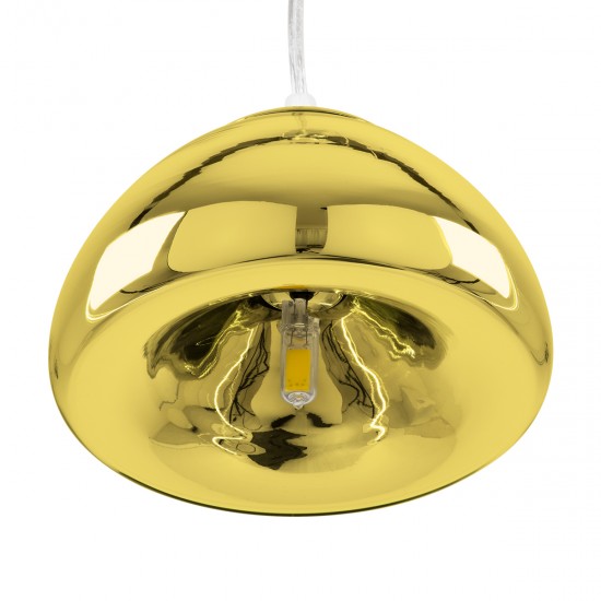 GloboStar® CRISTIN 00757 Μοντέρνο Κρεμαστό Φωτιστικό Οροφής Μονόφωτο 1 x G4 AC 230V Χρυσό Γυάλινο Φ18 x Υ13cm GloboStar® CRISTIN 00757 Μοντέρνο Κρεμαστό Φωτιστικό Οροφής Μονόφωτο 1 x G4 AC 230V Χρυσό Γυάλινο Φ18 x Υ13cm