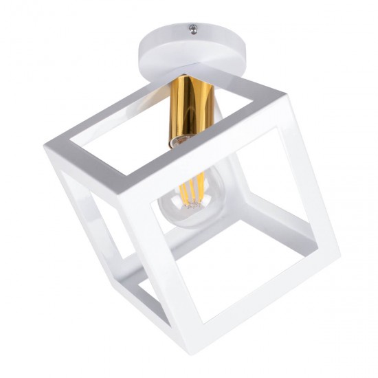 GloboStar® CUBE 00800 Μοντέρνο Φωτιστικό Οροφής Μονόφωτο Λευκό Μεταλλικό Πλέγμα Φ25 x Y25cm GloboStar® CUBE 00800 Μοντέρνο Φωτιστικό Οροφής Μονόφωτο Λευκό Μεταλλικό Πλέγμα Φ25 x Y25cm