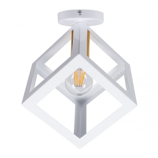 GloboStar® CUBE 00800 Μοντέρνο Φωτιστικό Οροφής Μονόφωτο Λευκό Μεταλλικό Πλέγμα Φ25 x Y25cm GloboStar® CUBE 00800 Μοντέρνο Φωτιστικό Οροφής Μονόφωτο Λευκό Μεταλλικό Πλέγμα Φ25 x Y25cm