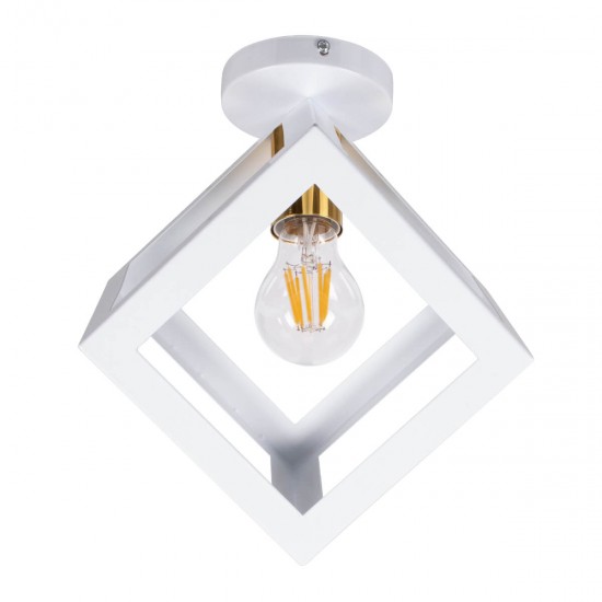 GloboStar® CUBE 00800 Μοντέρνο Φωτιστικό Οροφής Μονόφωτο Λευκό Μεταλλικό Πλέγμα Φ25 x Y25cm GloboStar® CUBE 00800 Μοντέρνο Φωτιστικό Οροφής Μονόφωτο Λευκό Μεταλλικό Πλέγμα Φ25 x Y25cm
