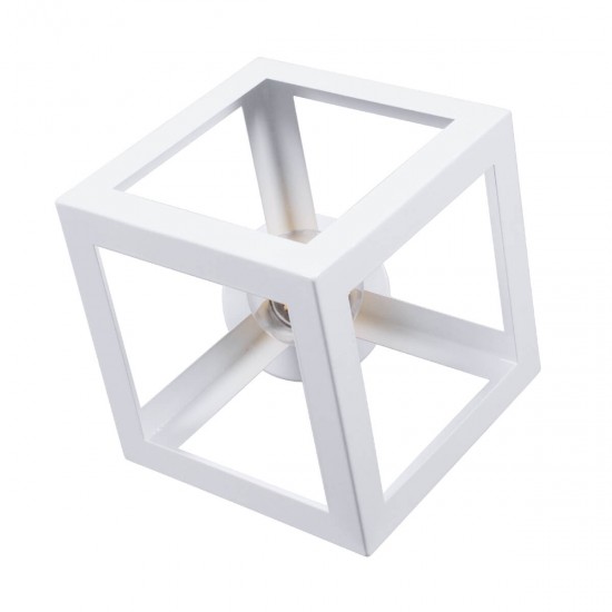 GloboStar® CUBE 00800 Μοντέρνο Φωτιστικό Οροφής Μονόφωτο Λευκό Μεταλλικό Πλέγμα Φ25 x Y25cm GloboStar® CUBE 00800 Μοντέρνο Φωτιστικό Οροφής Μονόφωτο Λευκό Μεταλλικό Πλέγμα Φ25 x Y25cm