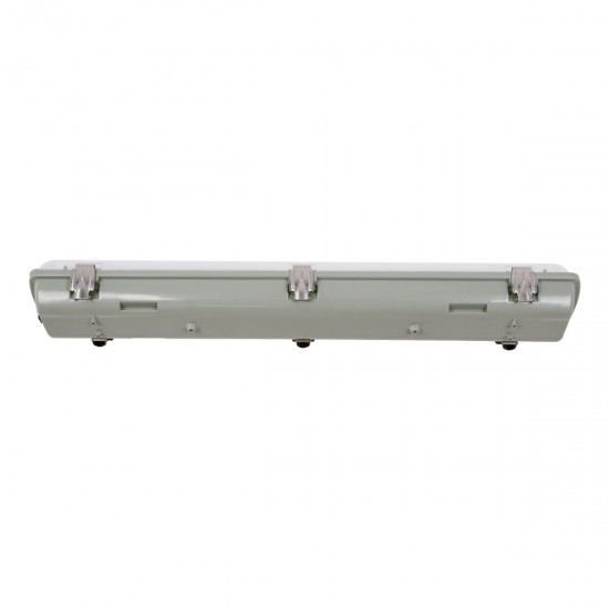 GloboStar® 90611 2 x 60cm T8 Tri-Proof Πλαστικό PC Σκαφάκι με Μεταλλικά Clips για 2 x Λάμπες Φθορίου LED Τροφοδοσίας Ενός Άκρου Αδιάβροχο IP65