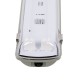 GloboStar® 90611 2 x 60cm T8 Tri-Proof Πλαστικό PC Σκαφάκι με Μεταλλικά Clips για 2 x Λάμπες Φθορίου LED Τροφοδοσίας Ενός Άκρου Αδιάβροχο IP65