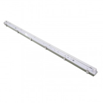 GloboStar® 90614 1 x 150cm T8 Tri-Proof Πλαστικό PC Σκαφάκι με Μεταλλικά Clips για Λάμπα Φθορίου LED Τροφοδοσίας Ενός Άκρου Αδιάβροχο IP65