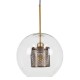 GloboStar® AVERY 00740 Μοντέρνο Κρεμαστό Φωτιστικό Οροφής Μονόφωτο 1 x E27 Διάφανο Γυάλινο με Χρυσό Μεταλλικό Πλέγμα Φ30 x Υ48cm GloboStar® AVERY 00740 Μοντέρνο Κρεμαστό Φωτιστικό Οροφής Μονόφωτο 1 x E27 Διάφανο Γυάλινο με Χρυσό Μεταλλικό Πλέγμα Φ30 x Υ48cm