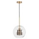GloboStar® AVERY 00740 Μοντέρνο Κρεμαστό Φωτιστικό Οροφής Μονόφωτο 1 x E27 Διάφανο Γυάλινο με Χρυσό Μεταλλικό Πλέγμα Φ30 x Υ48cm GloboStar® AVERY 00740 Μοντέρνο Κρεμαστό Φωτιστικό Οροφής Μονόφωτο 1 x E27 Διάφανο Γυάλινο με Χρυσό Μεταλλικό Πλέγμα Φ30 x Υ48cm