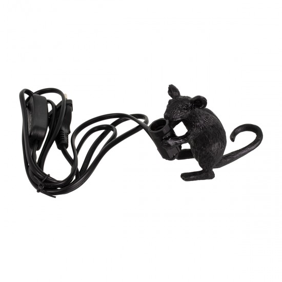 GloboStar® MOUSE 00678 Vintage Επιτραπέζιο Φωτιστικό Πορτατίφ Λαμπατέρ Μονόφωτο με Ντουί 1 x E14 AC 230V Μαύρο Πλαστικό Μ12 x Π4 x Υ10cm GloboStar® MOUSE 00678 Vintage Επιτραπέζιο Φωτιστικό Πορτατίφ Λαμπατέρ Μονόφωτο με Ντουί 1 x E14 AC 230V Μαύρο Πλαστικό Μ12 x Π4 x Υ10cm