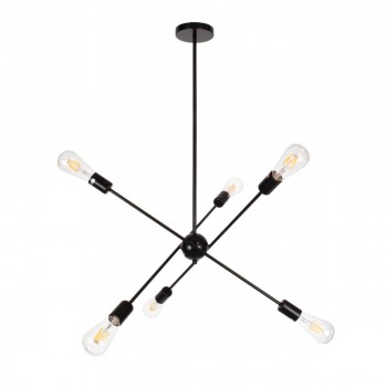 GloboStar® ZANE 00784 Μοντέρνο Φωτιστικό Οροφής Πολύφωτο Μαύρο Μεταλλικό Ράγα Φ70 x Y100cm