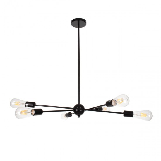 GloboStar® ZANE 00784 Μοντέρνο Φωτιστικό Οροφής Πολύφωτο Μαύρο Μεταλλικό Ράγα Φ70 x Y100cm GloboStar® ZANE 00784 Μοντέρνο Φωτιστικό Οροφής Πολύφωτο Μαύρο Μεταλλικό Ράγα Φ70 x Y100cm