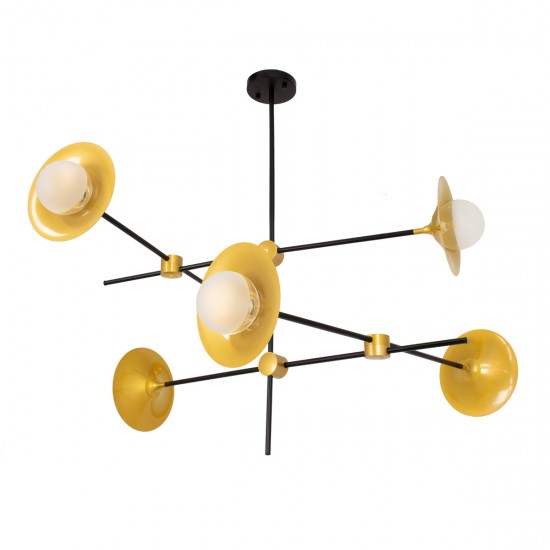 GloboStar® JOLIET 00780 Μοντέρνο Φωτιστικό Οροφής Πολύφωτο 6 x G9 AC 230V Μαύρο - Χρυσό Μεταλλικό Πλέγμα Φ93 x Υ87cm GloboStar® JOLIET 00780 Μοντέρνο Φωτιστικό Οροφής Πολύφωτο 6 x G9 AC 230V Μαύρο - Χρυσό Μεταλλικό Πλέγμα Φ93 x Υ87cm