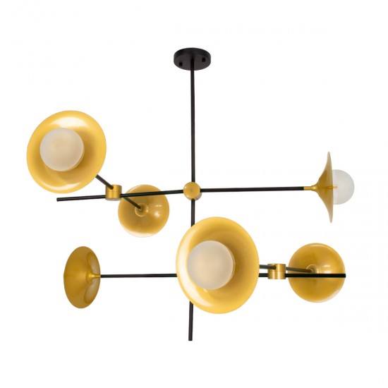 GloboStar® JOLIET 00780 Μοντέρνο Φωτιστικό Οροφής Πολύφωτο 6 x G9 AC 230V Μαύρο - Χρυσό Μεταλλικό Πλέγμα Φ93 x Υ87cm GloboStar® JOLIET 00780 Μοντέρνο Φωτιστικό Οροφής Πολύφωτο 6 x G9 AC 230V Μαύρο - Χρυσό Μεταλλικό Πλέγμα Φ93 x Υ87cm