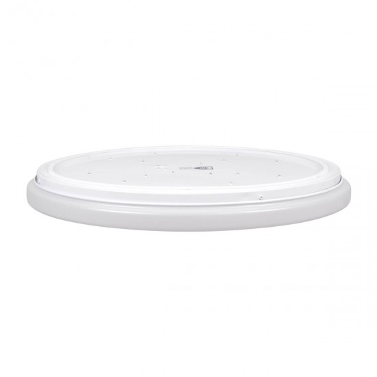 GloboStar® AVA 61017 Πλαφονιέρα Οροφής LED CCT 76W 8372lm 120° AC 220-240V - Εναλλαγή Φωτισμού μέσω Τηλεχειριστηρίου All In One Ψυχρό Λευκό 6000k+Φυσικό Λευκό 4500k+Θερμό Λευκό 2700k Dimmable Φ48cm - Λευκό - 3 Years Warranty