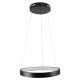 GloboStar® NEMESIS 61155 Κρεμαστό Φωτιστικό Δαχτυλίδι-Κύκλος LED CCT 30W 3513lm 360° AC 220-240V - Εναλλαγή Φωτισμού μέσω Τηλεχειριστηρίου All In One Ψυχρό 6000k+Φυσικό 4500k+Θερμό 2700k Dimmable Φ40cm - Μαύρο - 3 Years Warranty